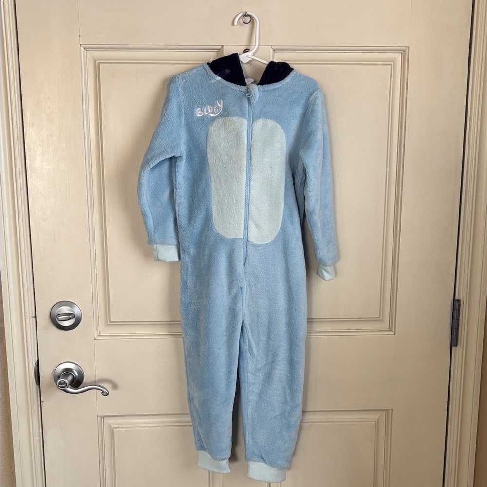 Bluey zip up Kids Pajama’s or costume with hood.